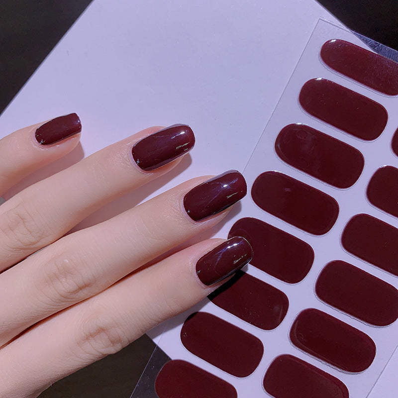 16-Color Solid Nail Stickers for Elegant Designs