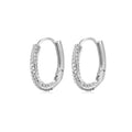Gold Round Hollow Earrings with Rhinestones (Wholesale)