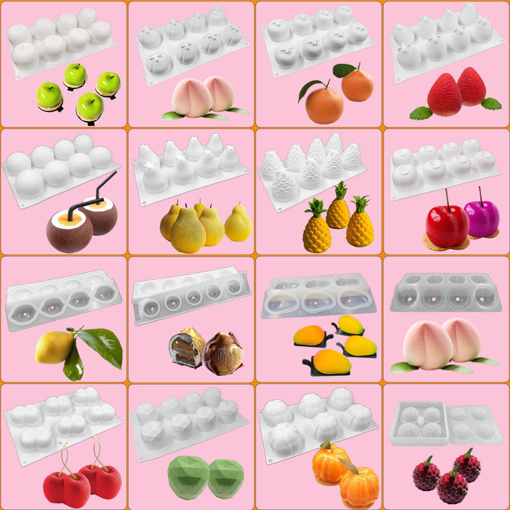 Silicone Fruit Mousse Cake Molds for DIY Baking