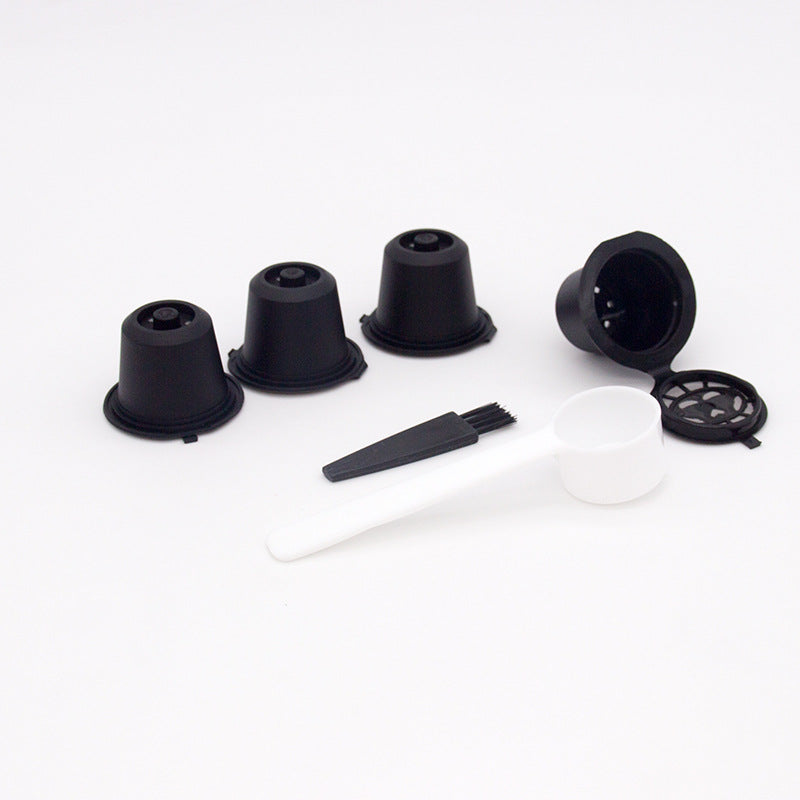 Reusable Coffee Capsule Set with Coffee Spoon (4 Pieces)