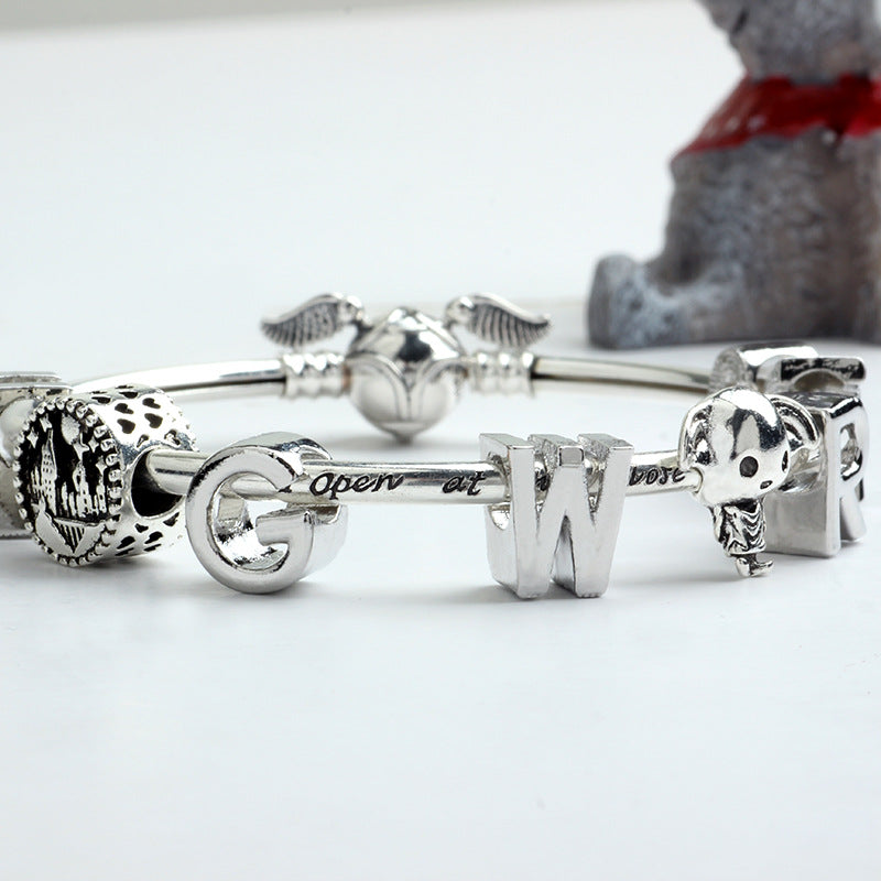 Harry Potter Beaded Bracelet with Golden Snitch Design