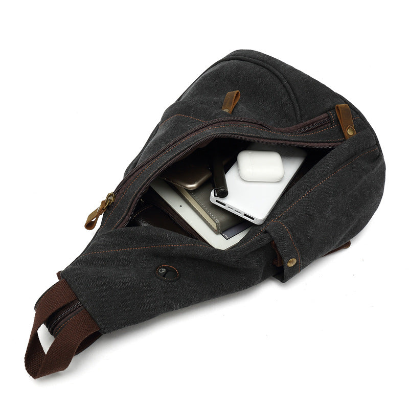 Men's Canvas Crossbody Bag - Large Capacity Multi-Functional