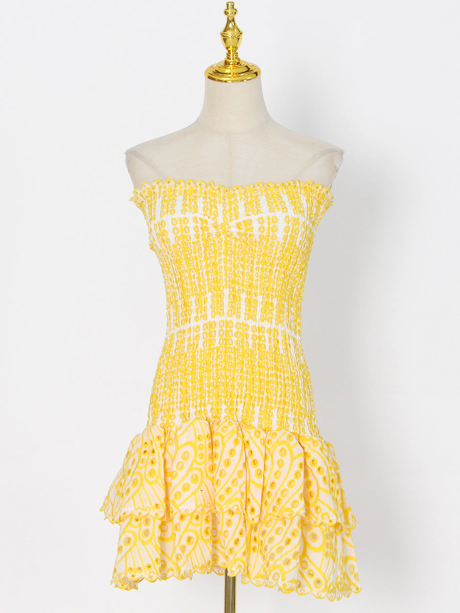2024 Spring Sexy A-Line Strapless Embroidered Dress