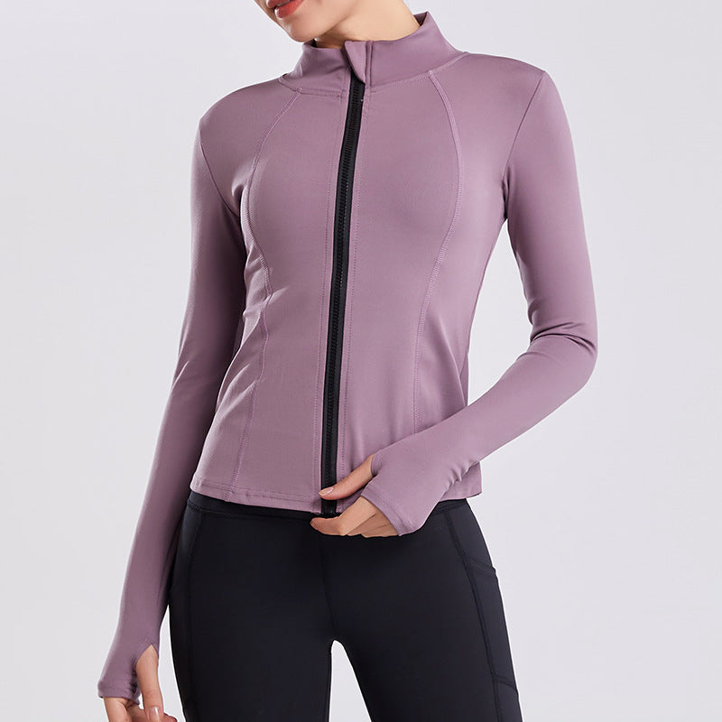 2019 Women's Yoga Jacket with Stretchy Zipper