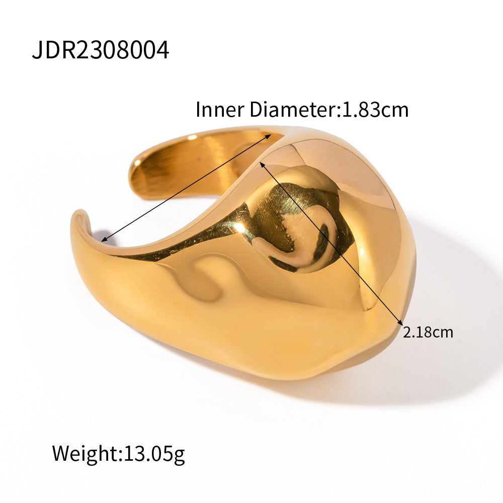 Personalized Women's Hammered Ring with Geometry Pattern