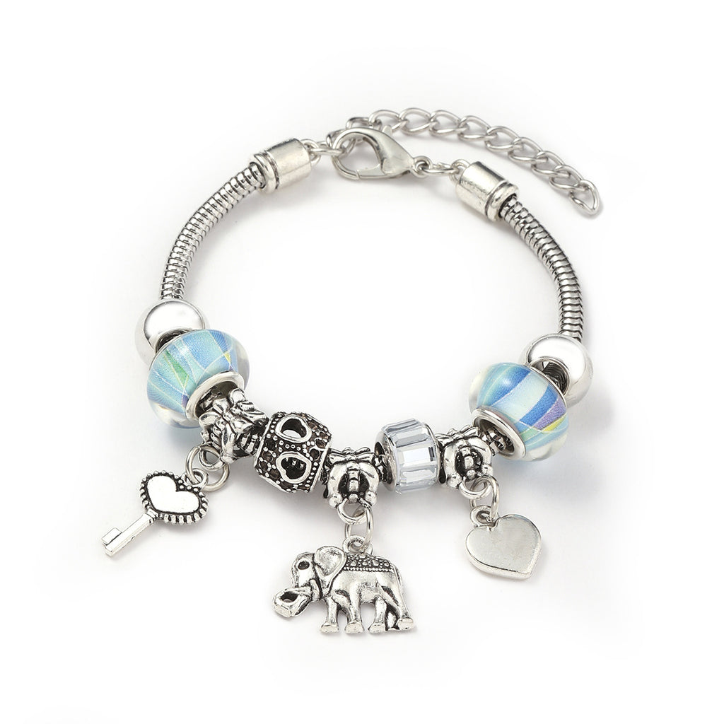 Fashionable DIY Bracelet with Alloy Beads and Glass Styles