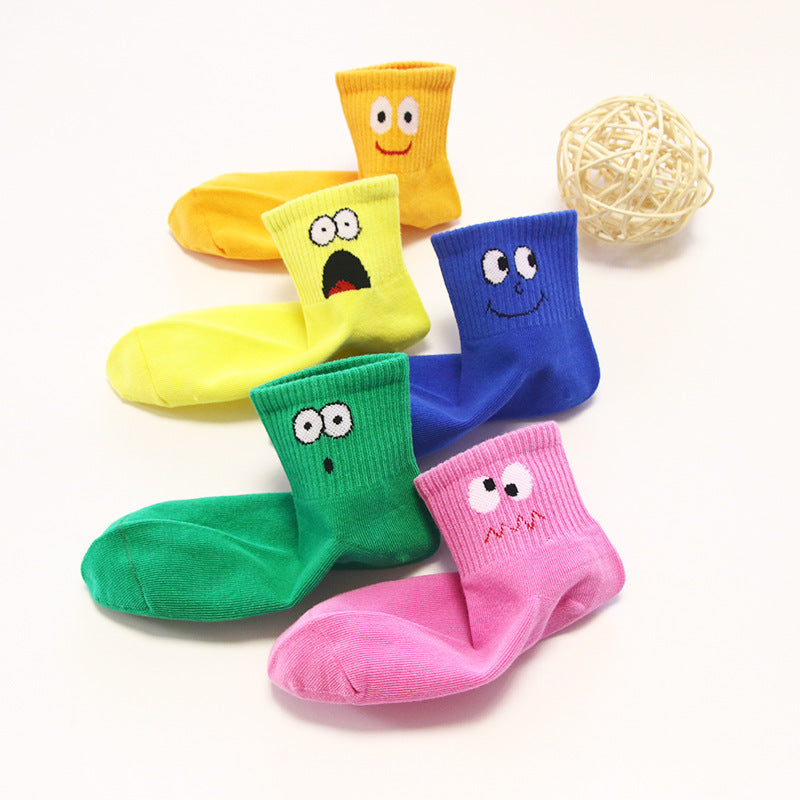 5PCS Cute Cartoon Socks for Girls Ages 1-15