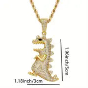 Trendy Dinosaur Pendant Necklace for Hip Hop Boys