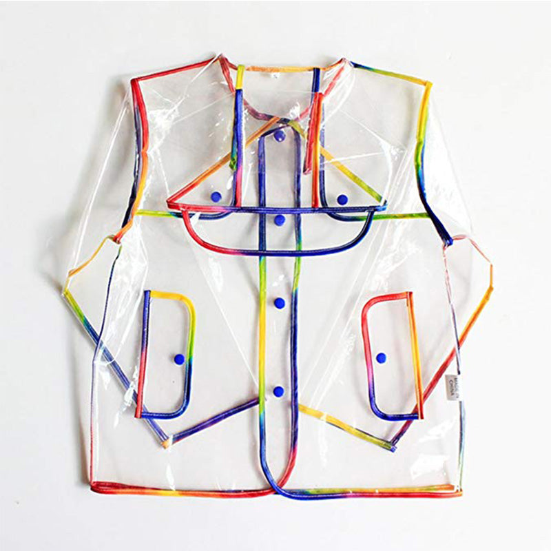 Kids Waterproof Rainbow Edge Raincoat with Hat
