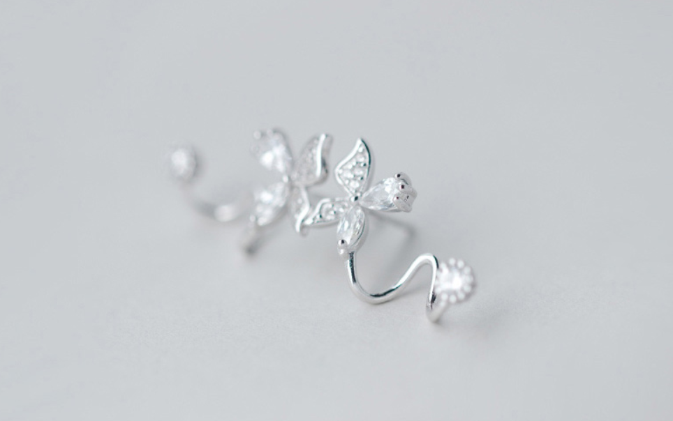 Diamond Butterfly Stud Earrings