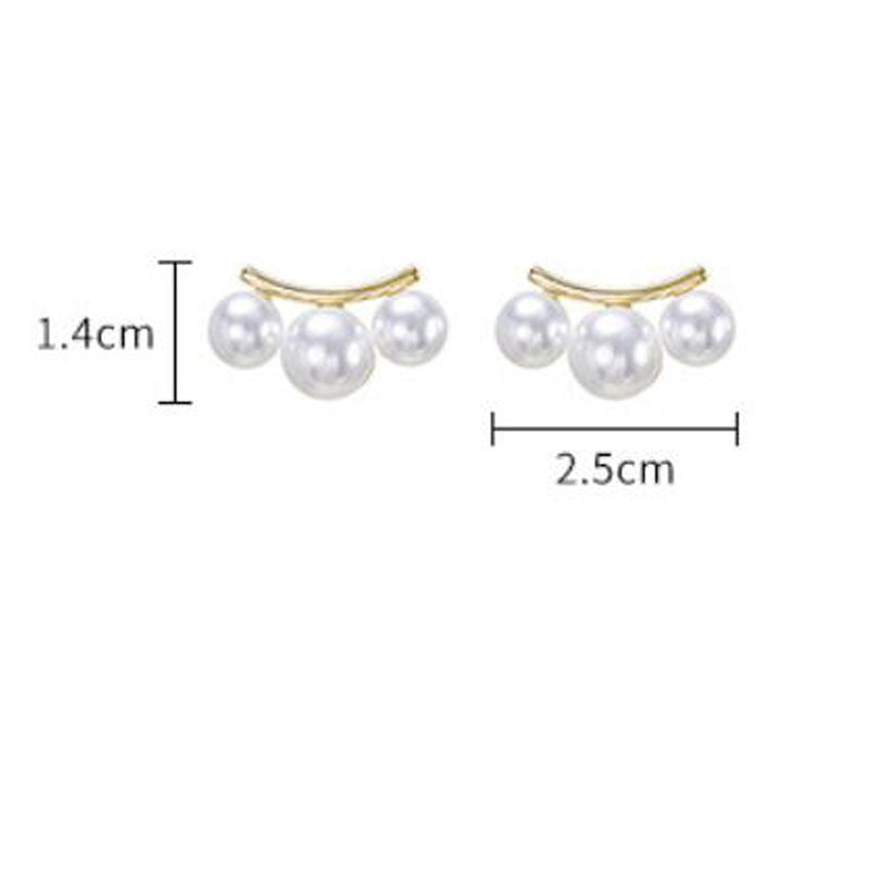 925 Silver Pearl Stud Earrings for Women - Minimalist Style