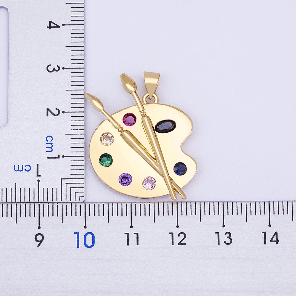 Creative Palette Pendant Necklace and Earrings Set