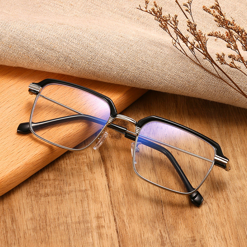 New Square Metal Anti-Blue Light Reading Glasses
