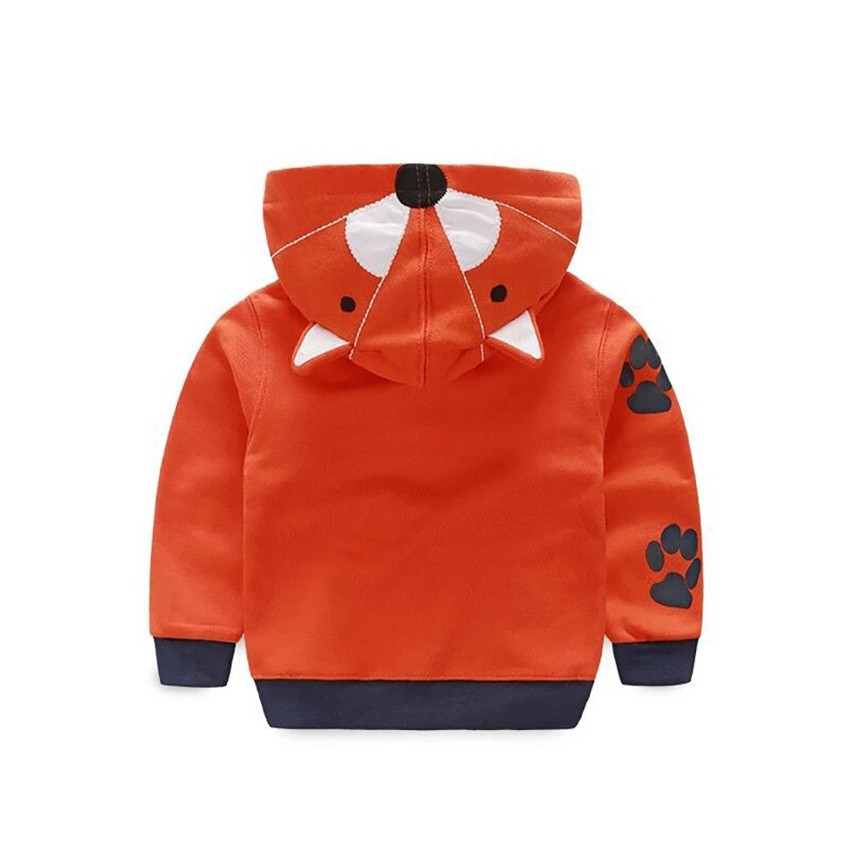 Kids Cartoon Tiger Fox Ear Hooded Jacket for Boys