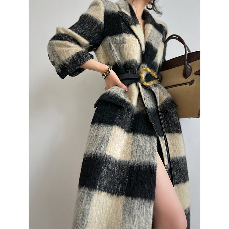 2023 Fashion Vintage Plaid Wool Coat for Women