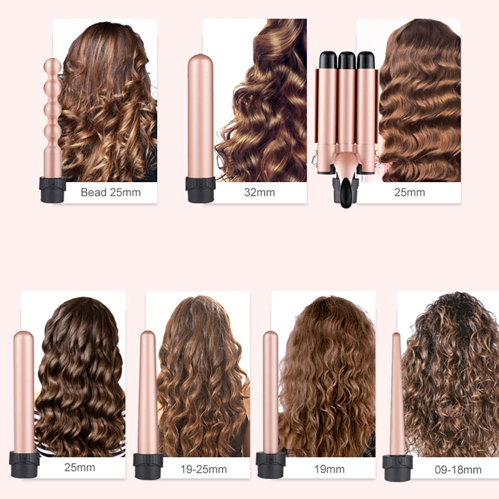 5-in-1 LED Display Curling Wand with Interchangeable Heads