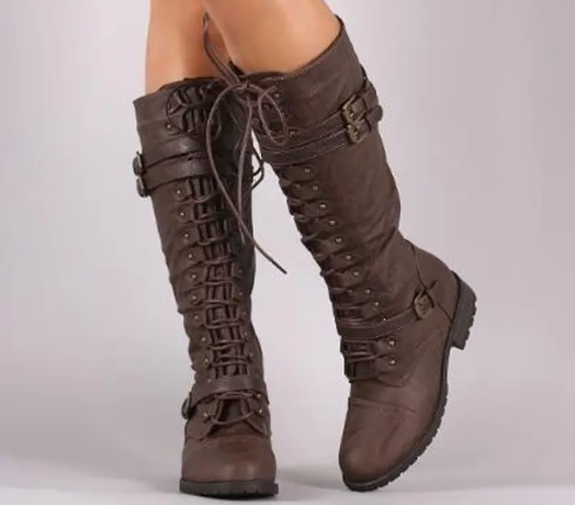 Trendy Round-Toe Mid-Heel Knee-High Women's Boots