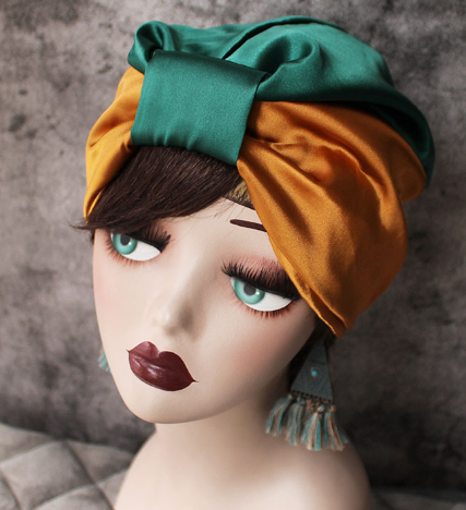 2019 Double Layer Satin Hair Scarf Sleep Cap