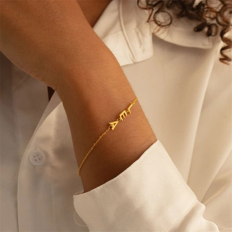 eManco DIY Stainless Steel Letter Bracelet for Couples