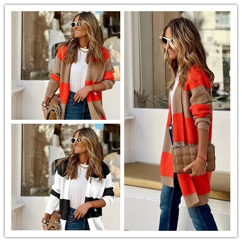 2023 Women's Fashion Loose Long Sleeve Cardigan Sweater