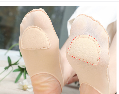 Ice Silk Sponge Half Socks for Women - No Slip Design