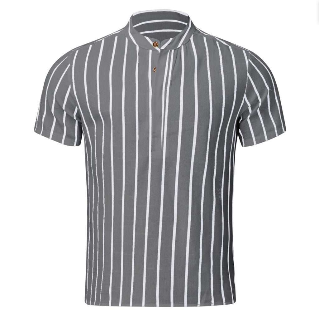2023 Men's Casual Striped Short Sleeve Shirt