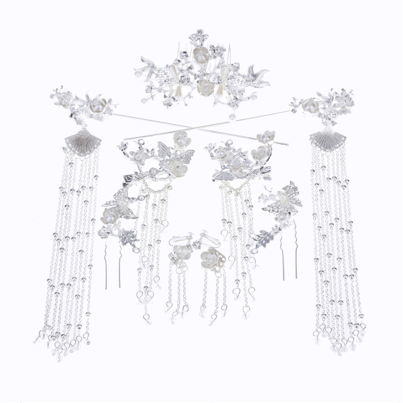Traditional Hanfu Hairpin Set with Tassels and Accessories