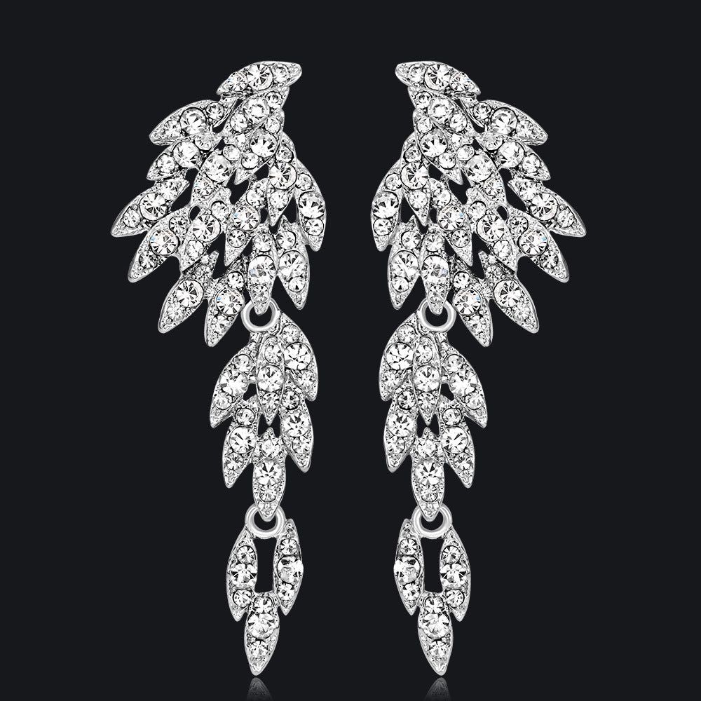 Fashionable Long Tassel Earrings with Rhinestones