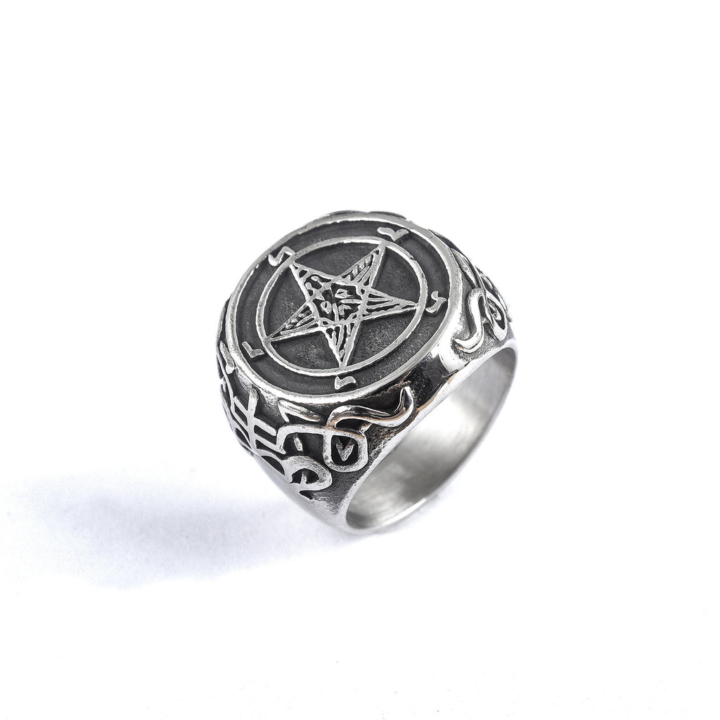 Fashionable Men's Satanic Devil Goat Head Ring