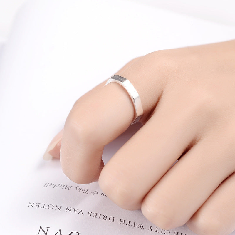 Geometric Hexagon Ring - Korean Sterling Silver Jewelry