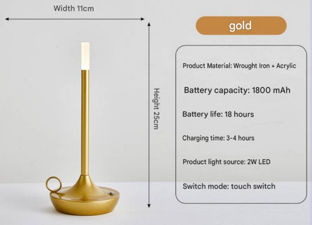 Modern Minimalist USB Rechargeable Touch Candle Lamp