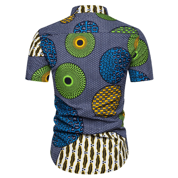 2019 Men's Short Sleeve Shirt with African Ethnic Style