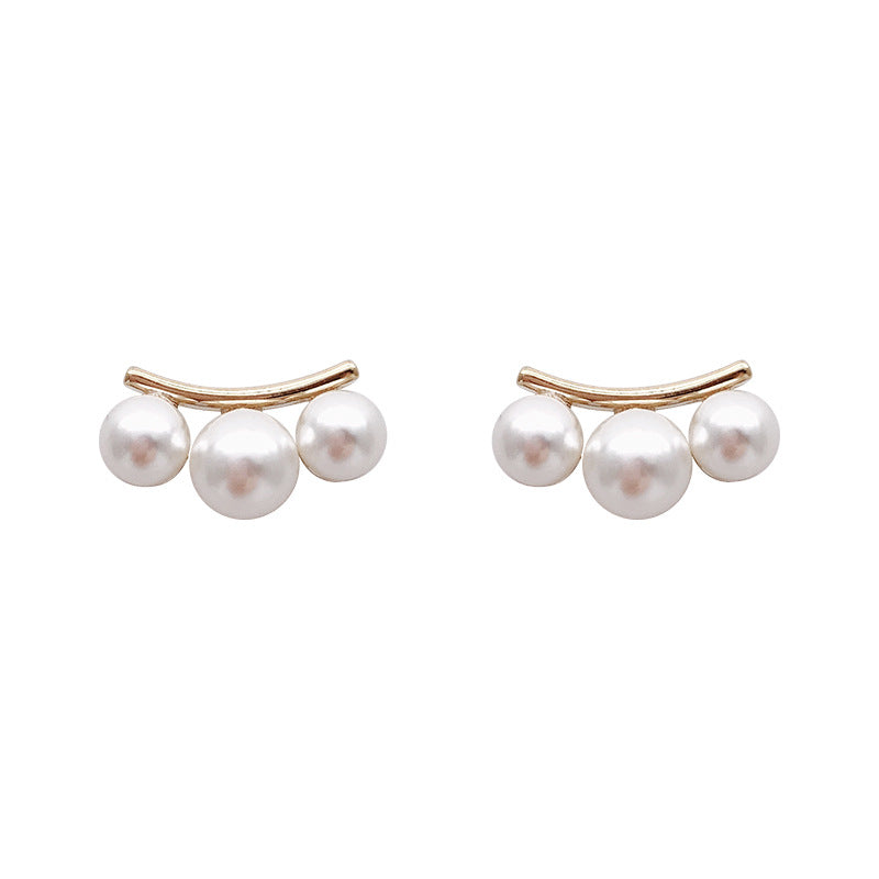 925 Silver Pearl Stud Earrings for Women - Minimalist Style