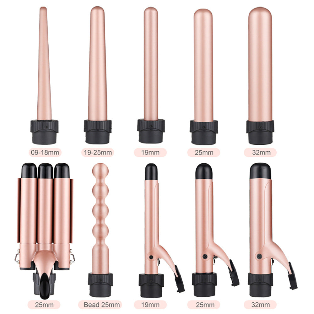 5-in-1 LED Display Curling Wand with Interchangeable Heads