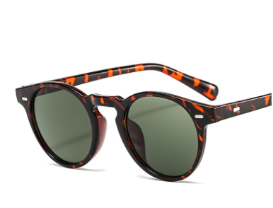 Retro Round Frame Metal Hinge Sunglasses for Men
