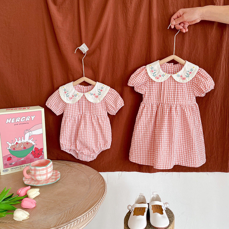 Summer Newborn Baby Girl Embroidered Dress Romper