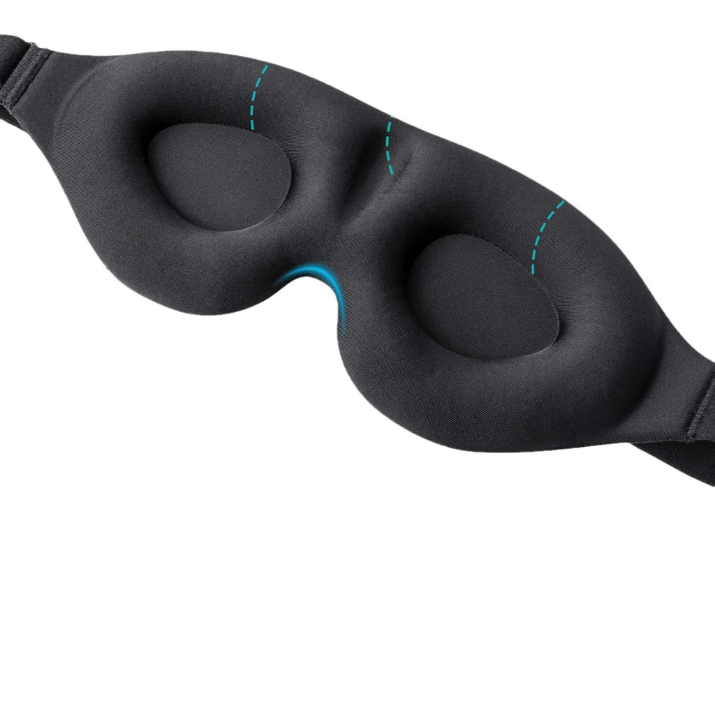 3D Black Sleep Mask for Travel and Relaxation