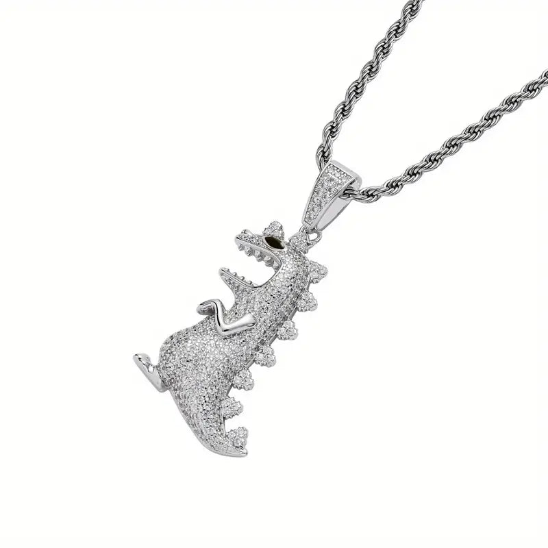 Trendy Dinosaur Pendant Necklace for Hip Hop Boys