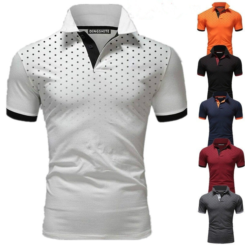2023 Summer Men's Short Sleeve Polka Dot T-Shirt