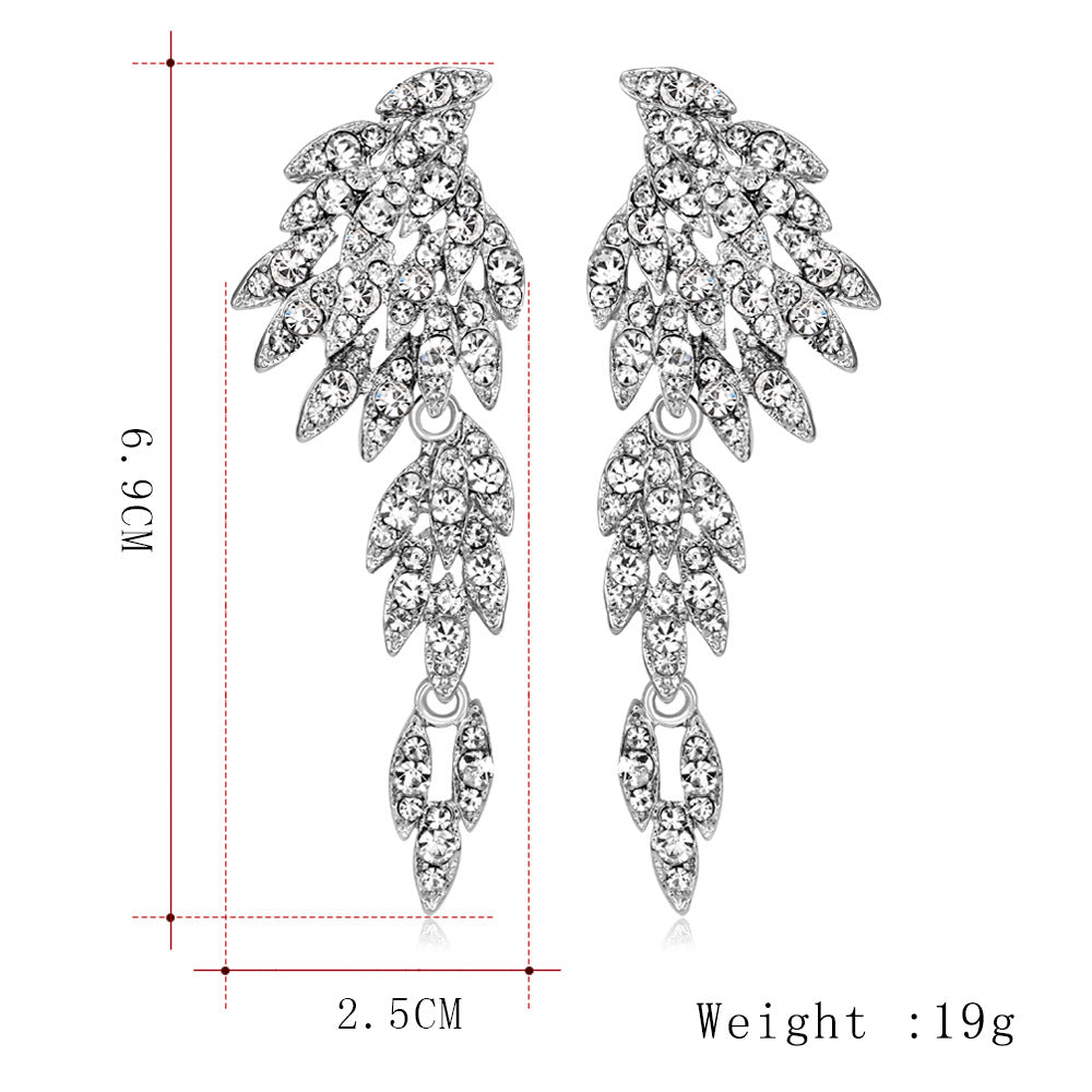 Fashionable Long Tassel Earrings with Rhinestones