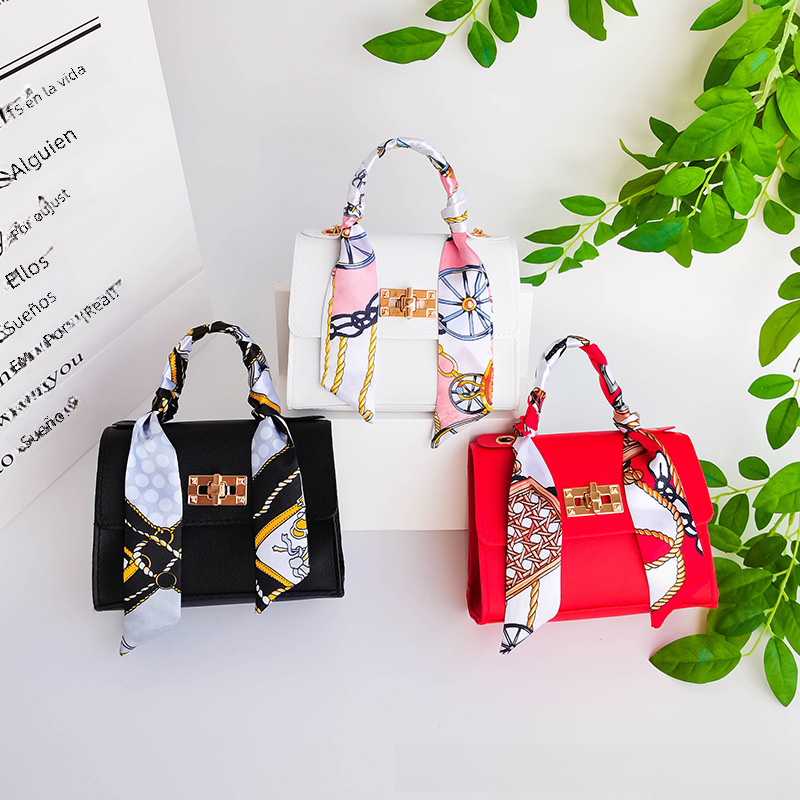 Silk Scarf Handheld Small Square Bag for Women