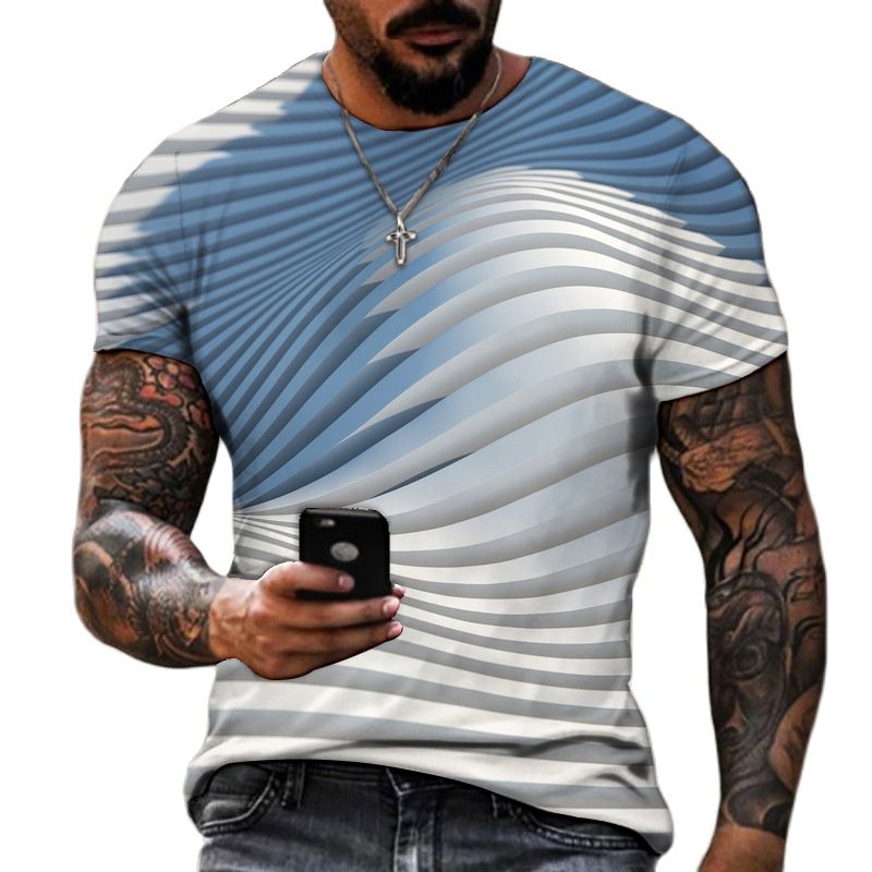 3D Hip Hop O-neck Short Sleeve T-Shirt for Men