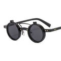 T307 Punk Round Frame Double-Layer Sunglasses