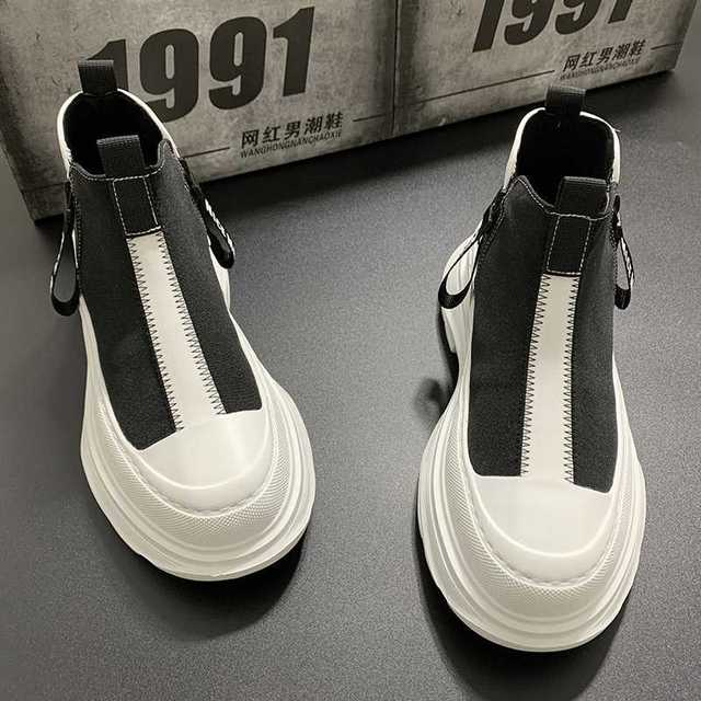 Men's Lightweight High-Top Fashion Leather Shoes