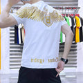 Men's Slim Fit Wing Print Red T-Shirt 2023 Summer Trend