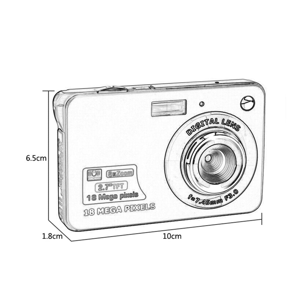 2.7" TFT LCD 18MP 720P HD Digital Camera with Zoom