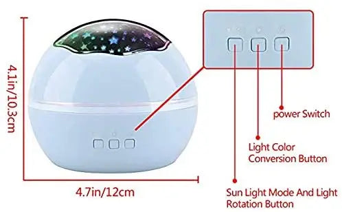 Rotating Night Light Projector for Kids' Bedroom - Blue