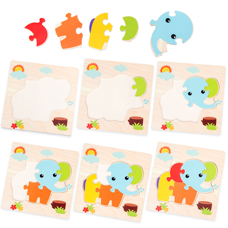 Wooden 3D Puzzle for Infants and Early Education Toys