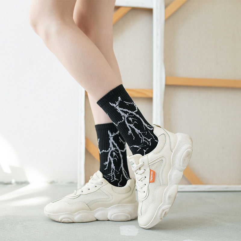 Korean Harajuku Hip-Hop Style Lightning Skateboard Socks