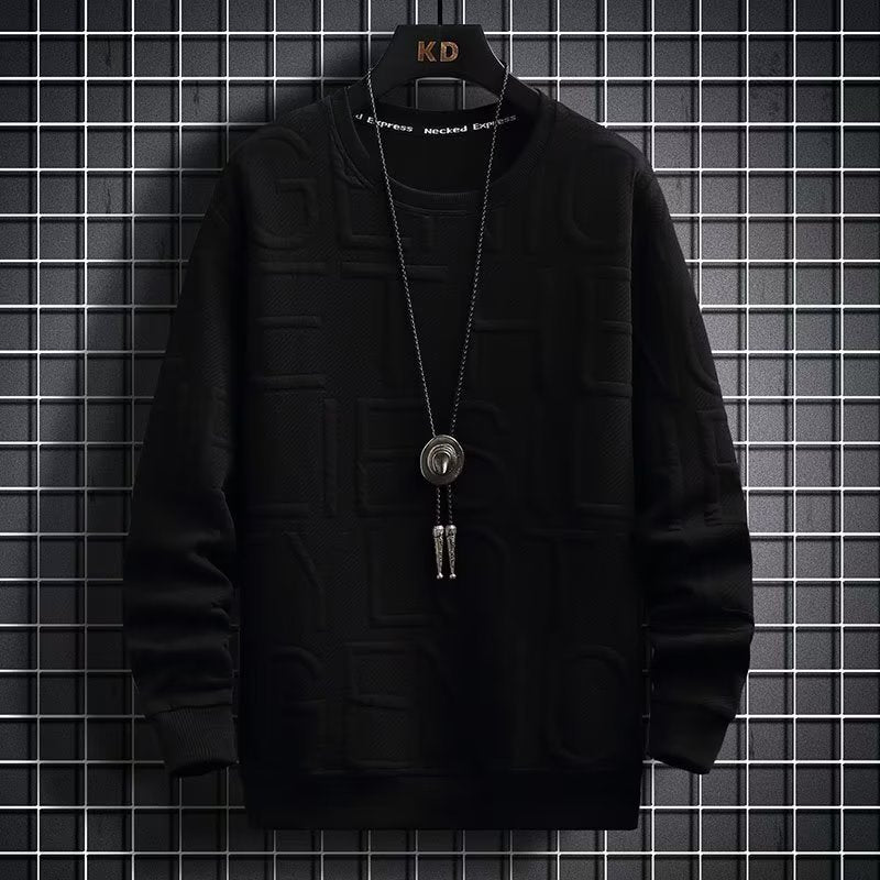 Men's Spring Autumn Loose Crew Neck Pullover Sweatshirt